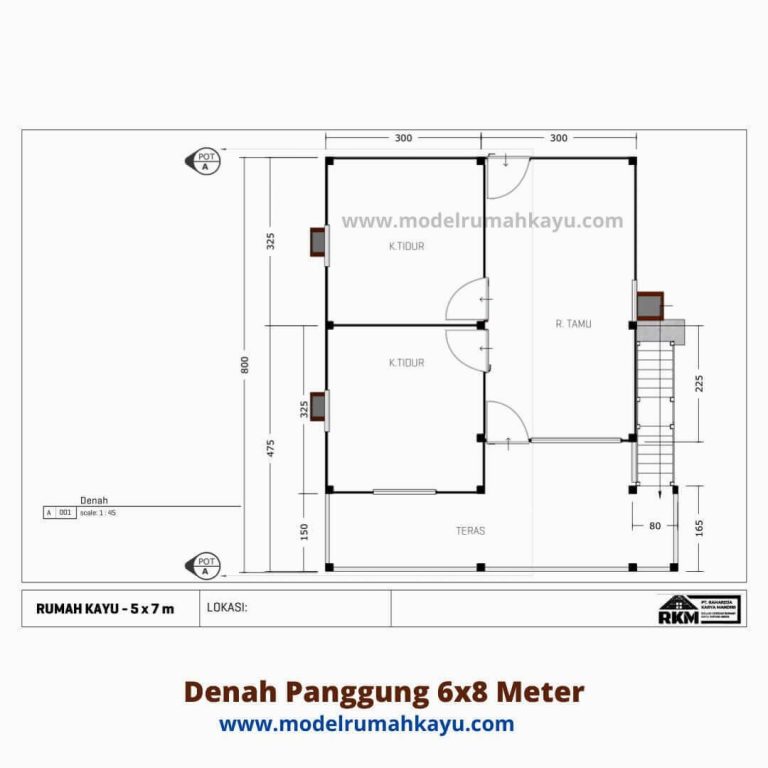 Rumah Panggung Kayu 6x8 M - Rumah Kayu Bongkar Pasang